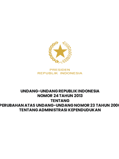 Undang-Undang Nomor 24 Tahun 2013