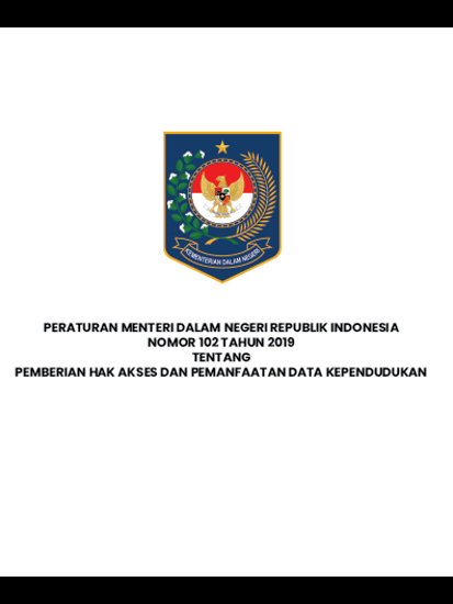 Permendagri Nomor 102 Tahun 2019