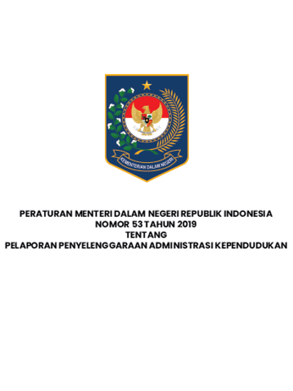 Permendagri Nomor 53 Tahun 2019